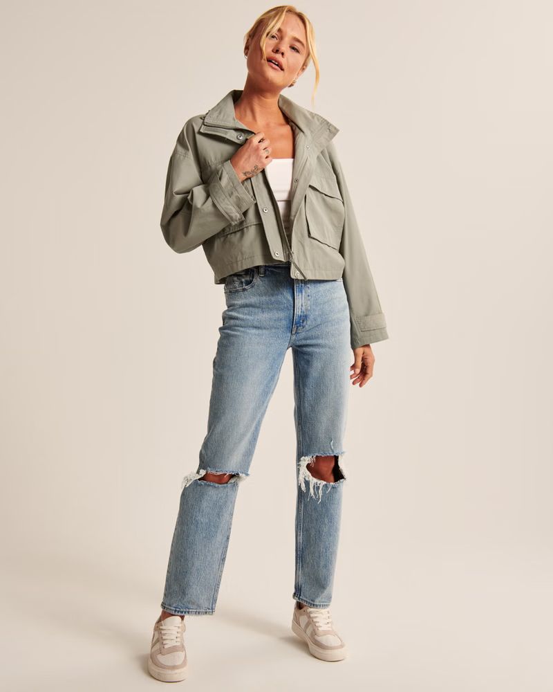 Cropped Hooded Utility Jacket | Abercrombie & Fitch (US)