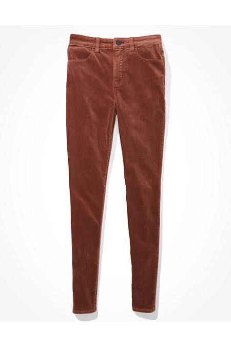 AE High-Waisted Corduroy Jegging Women's Brown 00 X-Short | American Eagle Outfitters (US & CA)