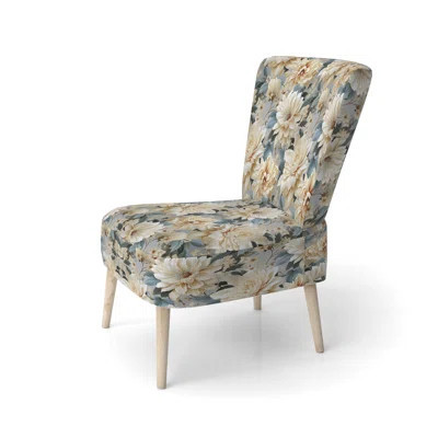 Soft Neutrals Peonies Elegance II - Upholstered Cottage Accent Side Chair | Wayfair North America