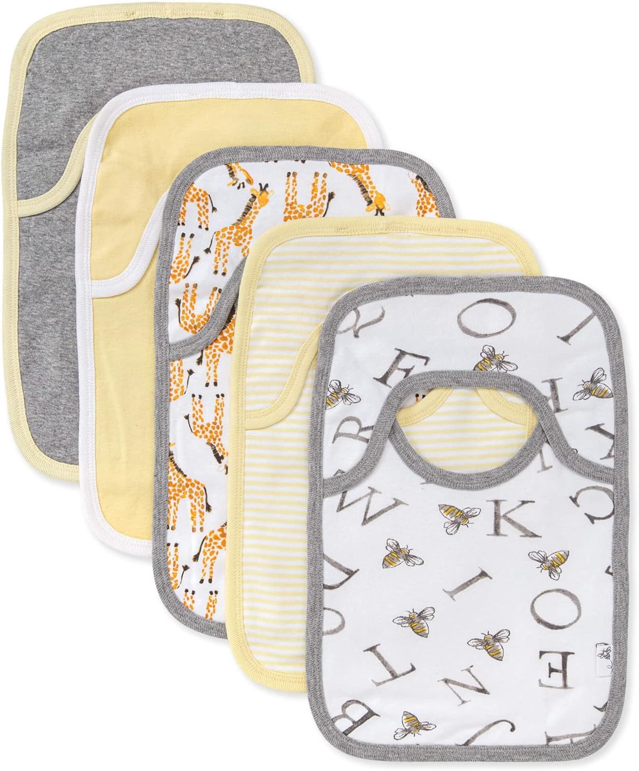 Burt's Bees Baby Bibs, 5-Pack Lap-Shoulder Drool Cloths, 100% Organic Cotton with Absorbent Terry... | Amazon (US)