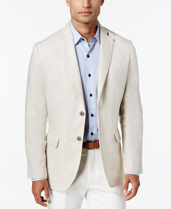 Men's 100% Linen 2-Button Blazer, Created for Macy's | Macys (US)