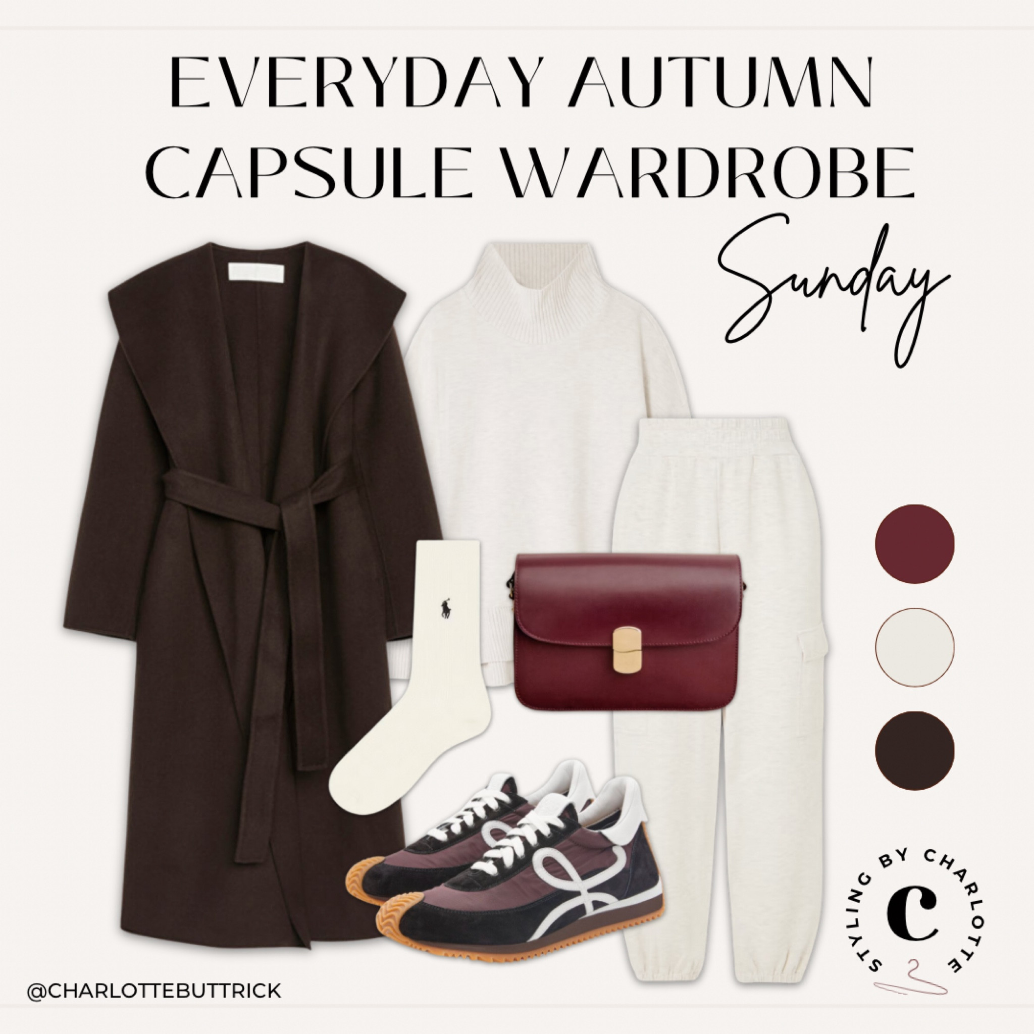A week of autumn outfit ideas from a fall capsule wardrobe 🧦✨🤎🍂 SUNDAY 

casual outfit, school run outfit, Sunday outfit, brown coat, brown trainers, burgundy bag, tracksuit, loungewear 

#LTKautumn #LTKuk #LTKeurope