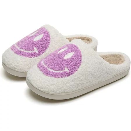 Slippers for women indoor and outdoor men open toe fluffy cute smiley face slippers | Walmart (US)
