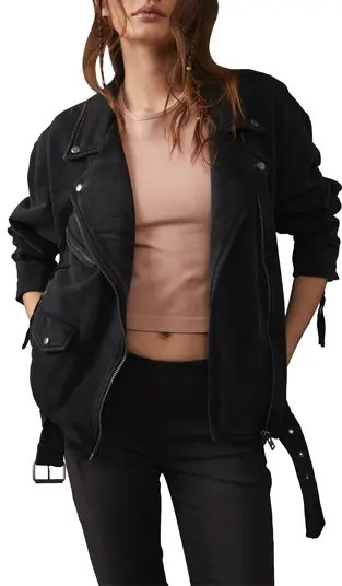 Rebel Rebel Cotton Moto Jacket | Nordstrom