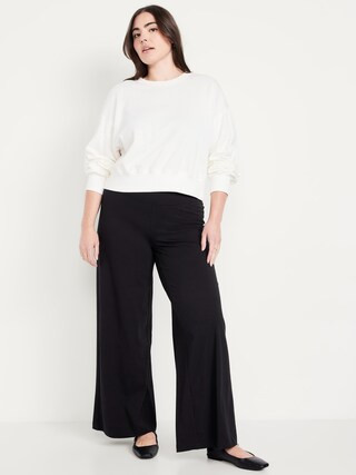 Mid-Rise Jersey Super Wide-Leg Leggings | Old Navy (US)