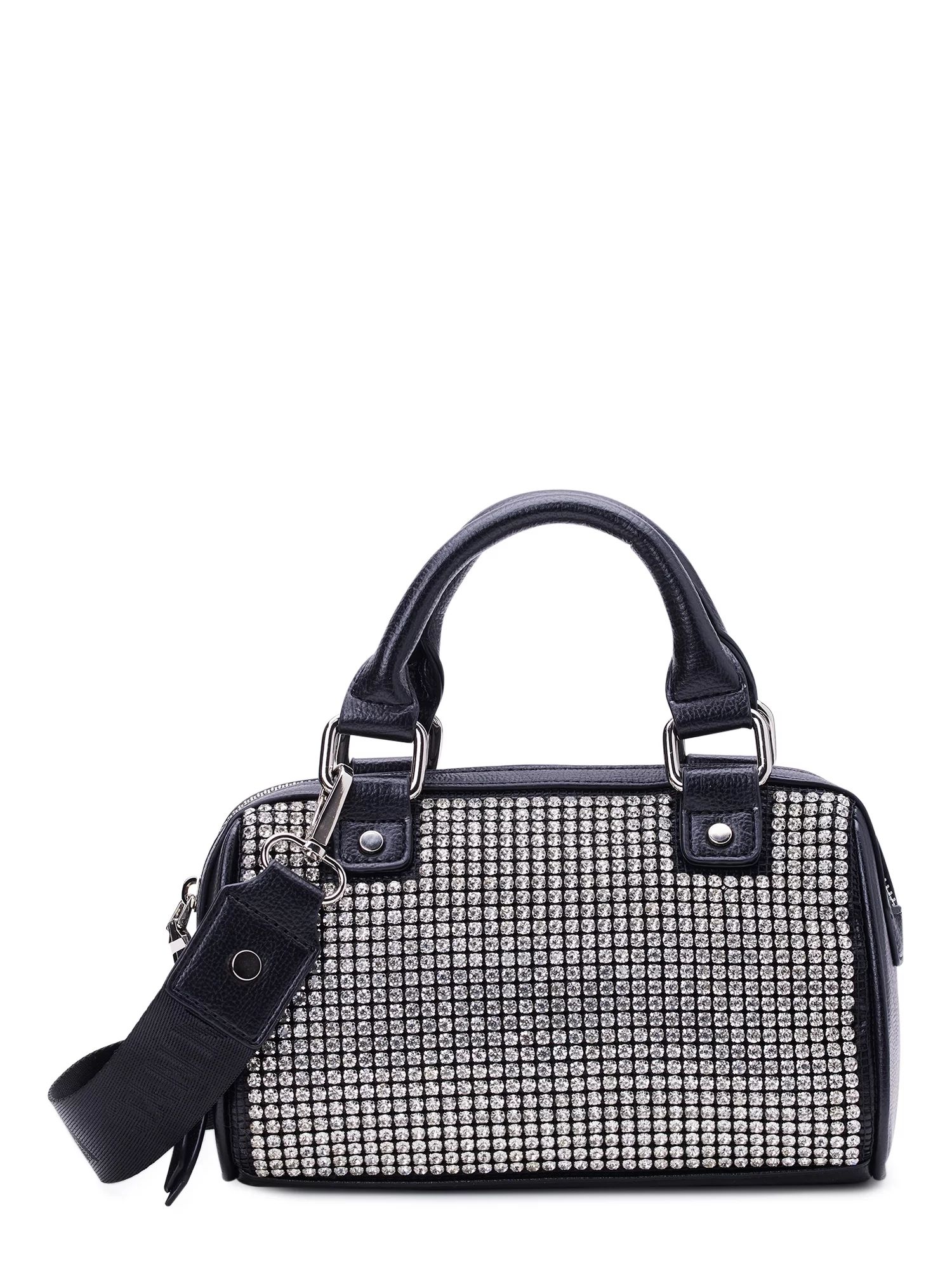 Madden NYC Women's Crystal Barrel Handbag, Black | Walmart (US)
