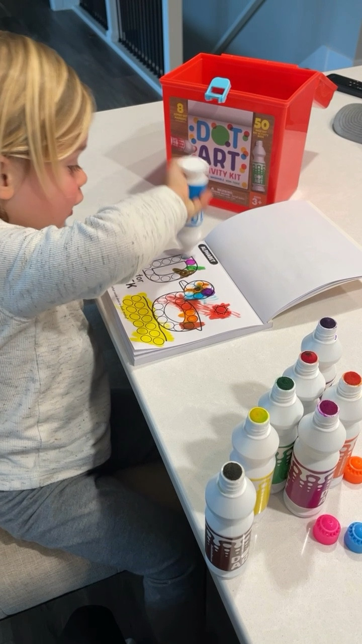 The cutest, most fun under $20 gift for kids/toddlers. Linked similar options, too. I love that it all goes back into a compact carrying case for storage! #giftideas #toddlergifts #kidsgifts #ltkunder25 #giftsunder20 #holidaygifts #dotart #toddlercrafts 

#LTKHoliday #LTKkids #LTKfamily