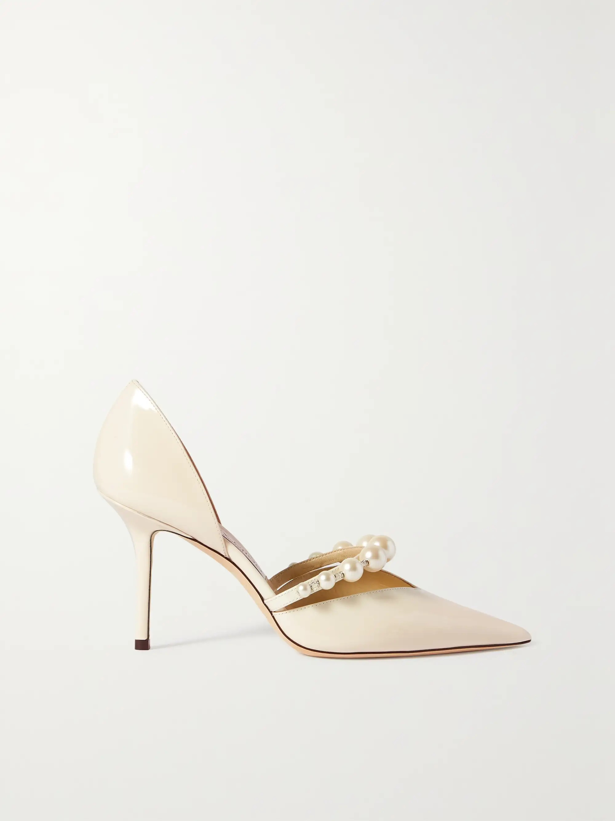 Aurelie 85 faux pearl-embellished patent-leather pumps | NET-A-PORTER APAC