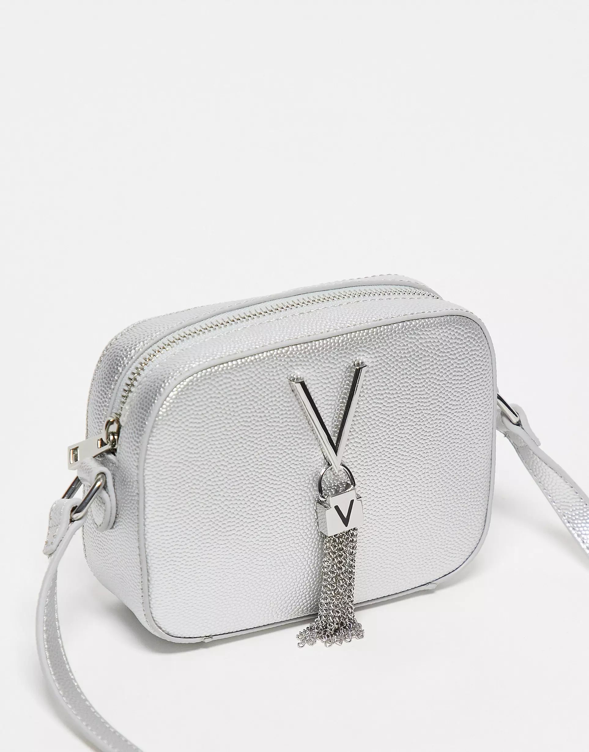 Valentino Bags Divina tassel detail camera cross body bag in silver | ASOS (Global)