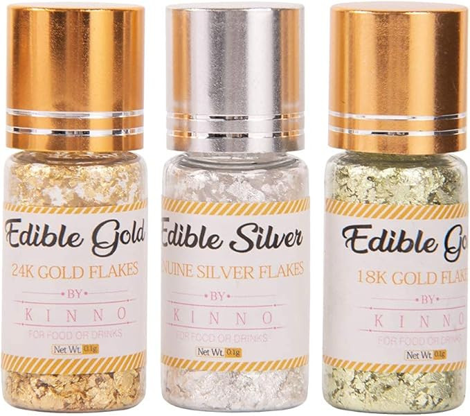 Edible Gold Leaf Flakes, 24K Gold Glitter for Cake Baking, Skincare, Craft Art, Chocolates, Food ... | Amazon (US)
