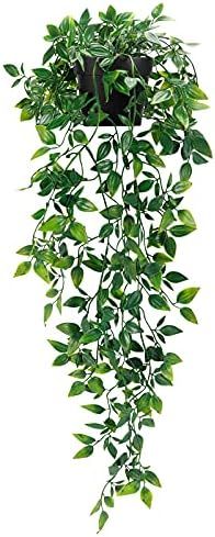 Amazon.com: Whonline Artificial Hanging Plants Small Fake Potted Plants, Faux Plants for Indoor O... | Amazon (US)