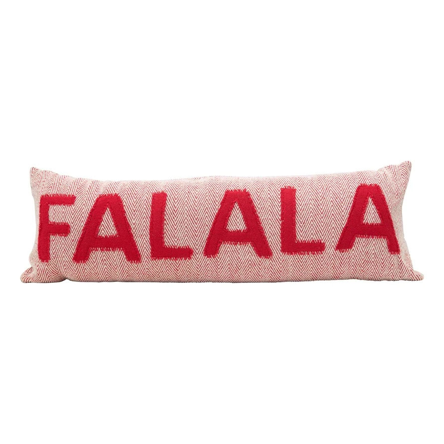 FA LA LA Woven Cotton Lumbar Pillow | Burke Decor