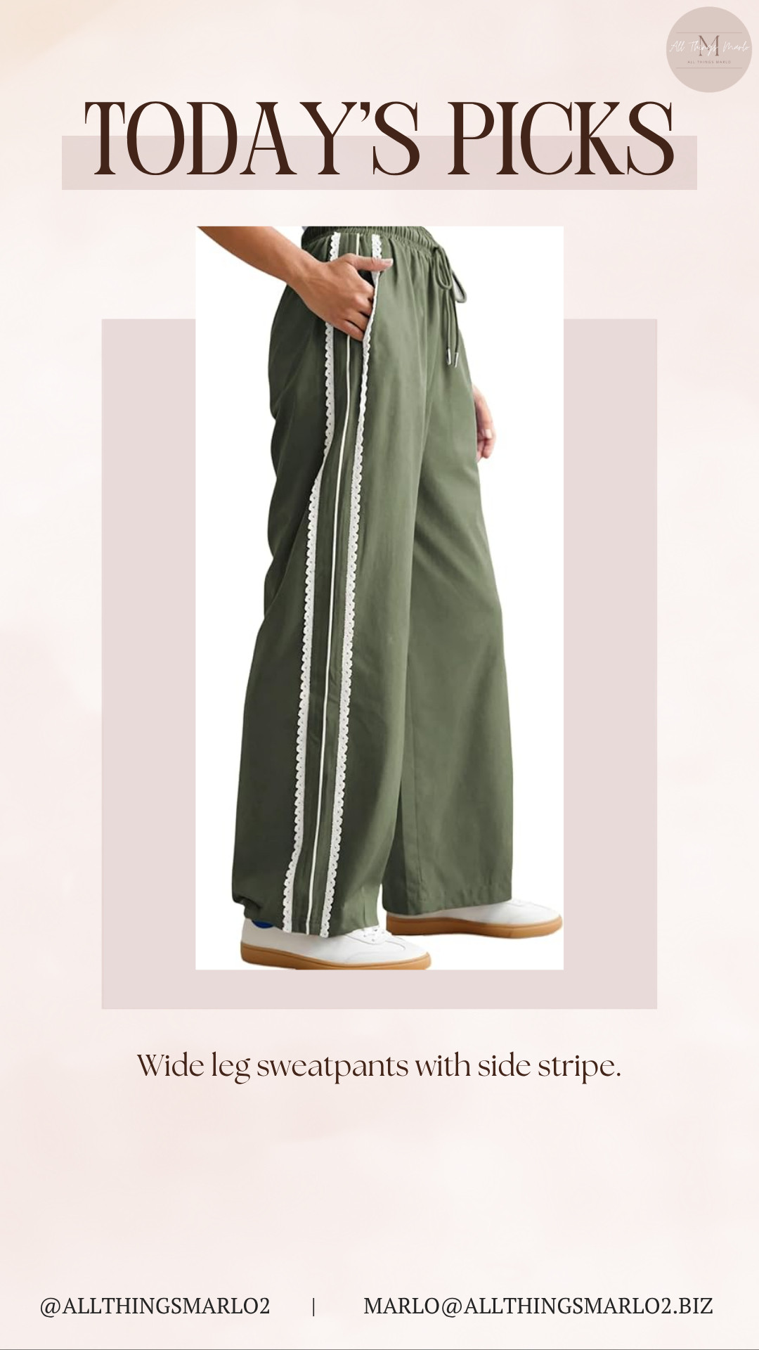 Wide leg sweatpants with side stripe. 

 #LTKSeasonal #LTKWorkwear #LTKTravel