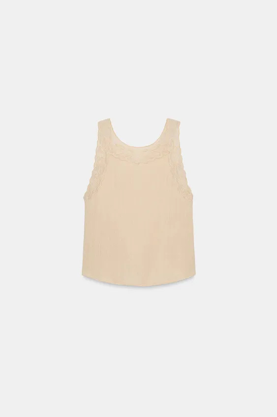 EMBROIDERED OPEN-BACK RUSTIC TOP | Zara US
