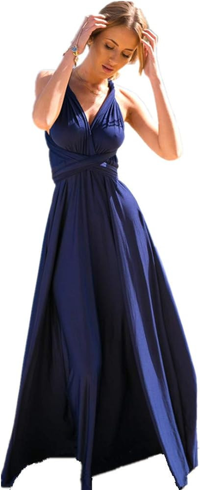Women Transformer Evening Long Prom Dress Multi-Way Wrap Convertible Floor Length Wedding Halter ... | Amazon (US)
