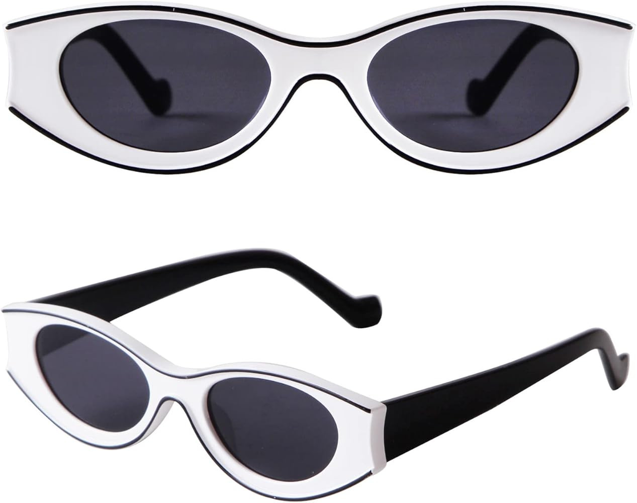 GIFIORE Oval Sunglasses 90s Inspired Small Neon Frame Sun Glasses for Women Men | Amazon (US)