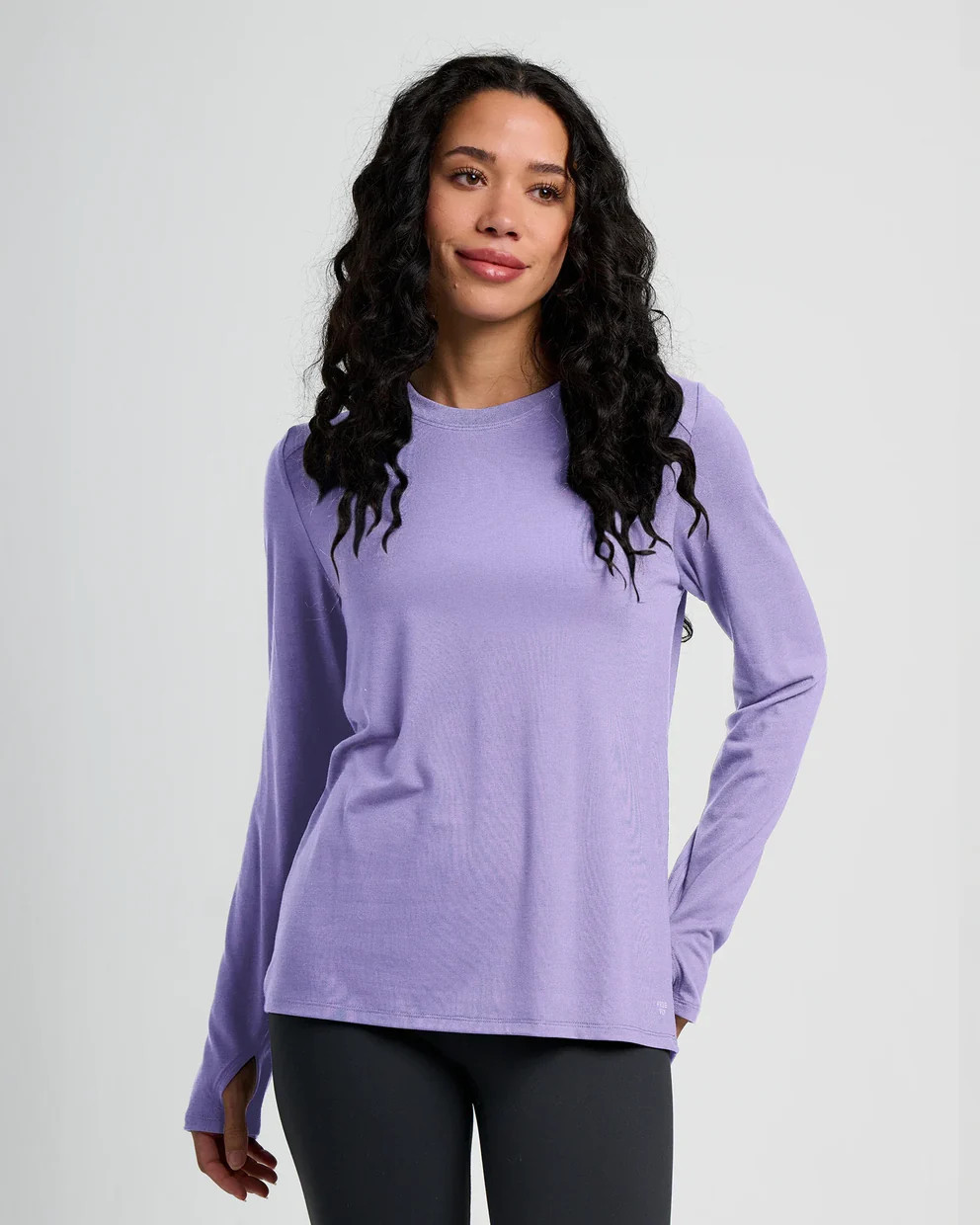 Women's Bamboo Shade Long Sleeve II - Bright Lavender | Free Fly Apparel