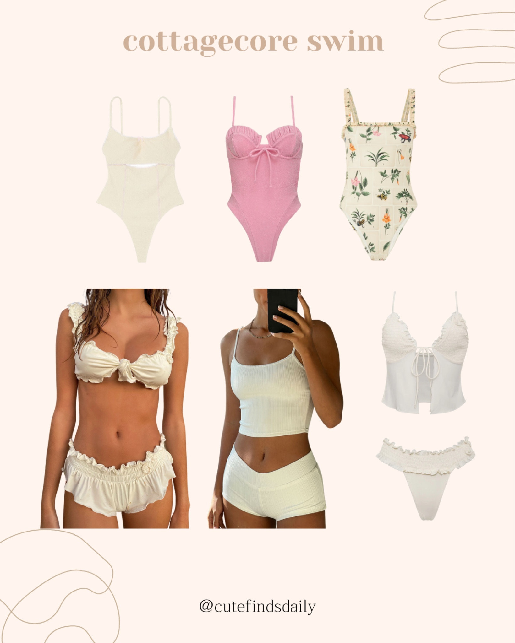 Cottagecore inspired swimwear, bathing suits, bikinis and one pieces, travel outfit 

#LTKswim #LTKtravel #LTKSeasonal