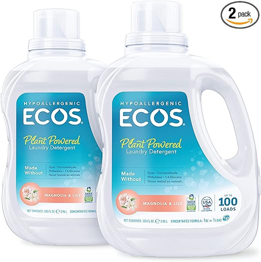 Amazon.com: ECOS® Hypoallergenic Laundry Detergent, Magnolia Lily, 200 Loads, 100oz Bottle by Ea... | Amazon (US)