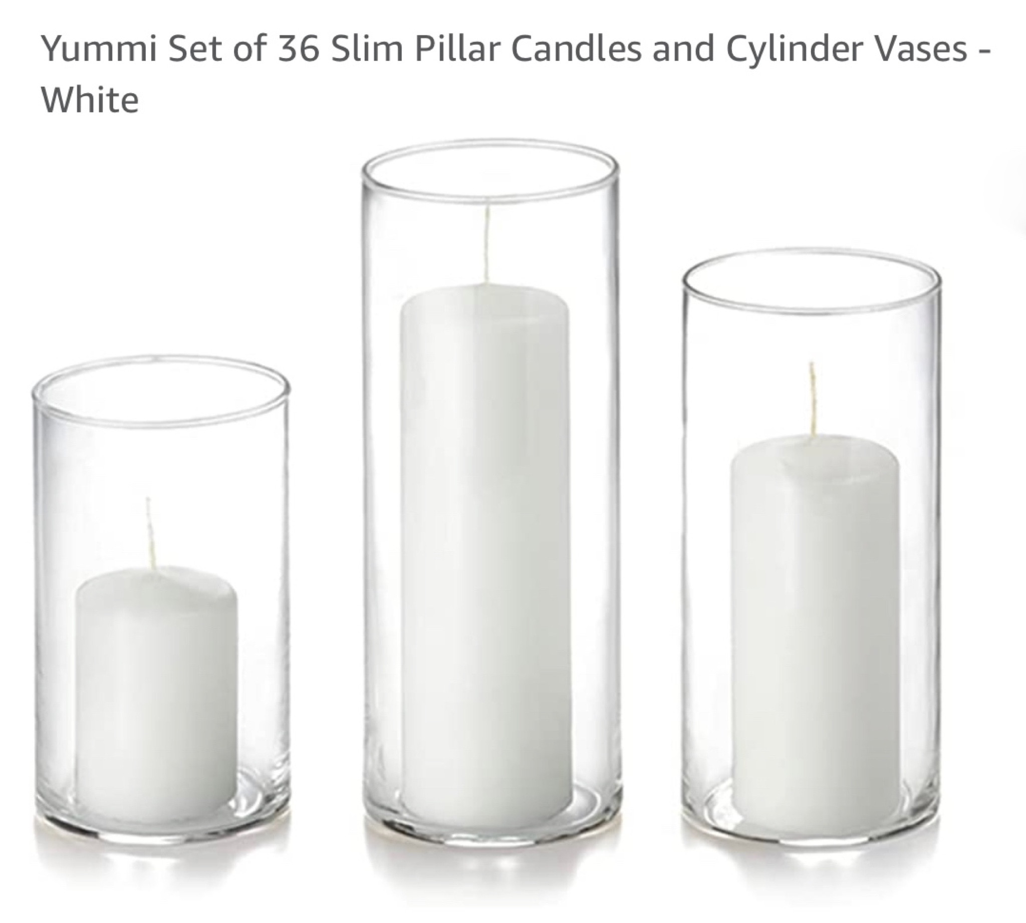 Beautiful 36 piece set of candles and vases! 

Perfect for a wedding, home decor, or any event! 

#LTKSeasonal #LTKhome