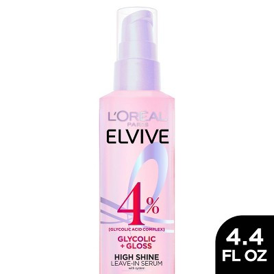 L'Oreal Paris Elvive Glycolic Gloss High Shine Leave-in Hair Serum - 4.4 fl oz: Paraben-Free, For All Hair Types, Daily Use | Target