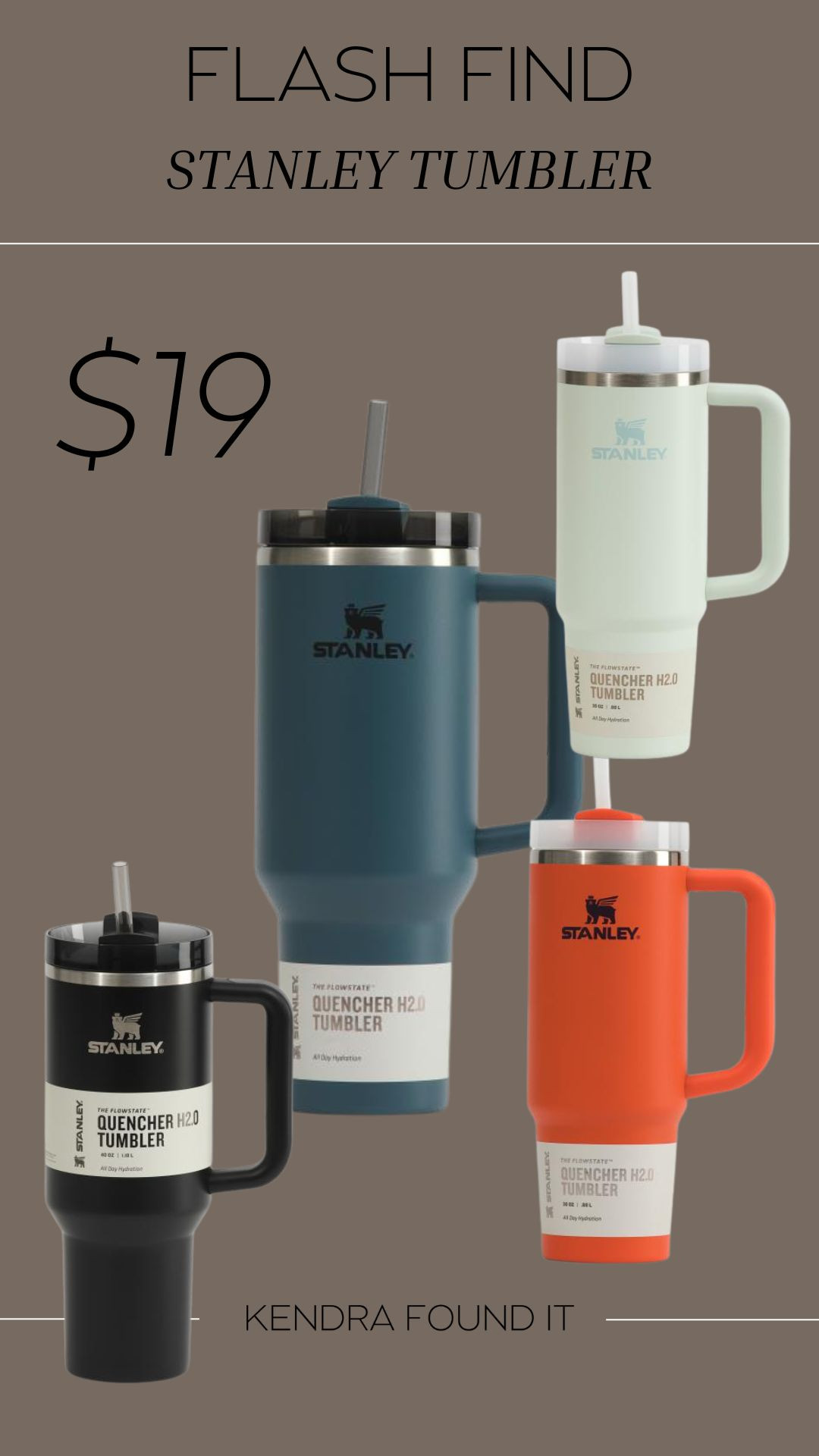 Flash find! Stanley tumblers are marked down to just $19 right now, which is one of the best prices I've seen. There are multiple colors available, and if you've been waiting to grab one, now is the time. These rarely go on sale, so I don't expect this deal to stick around for long. Linked all the colors here. 

 #LTKmomlife #LTKActive Alert

#LTKsale #LTKgiftguide #LTKfitness