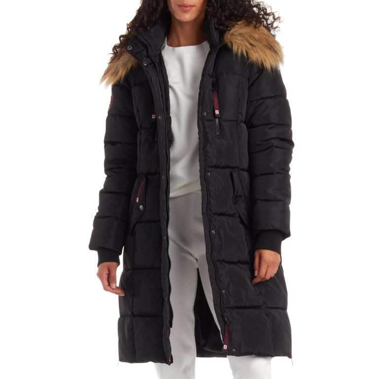 CANADA WEATHER GEAR Women's Heavyweight Long Length Bubble Puffer Jacket - Walmart.com | Walmart (US)