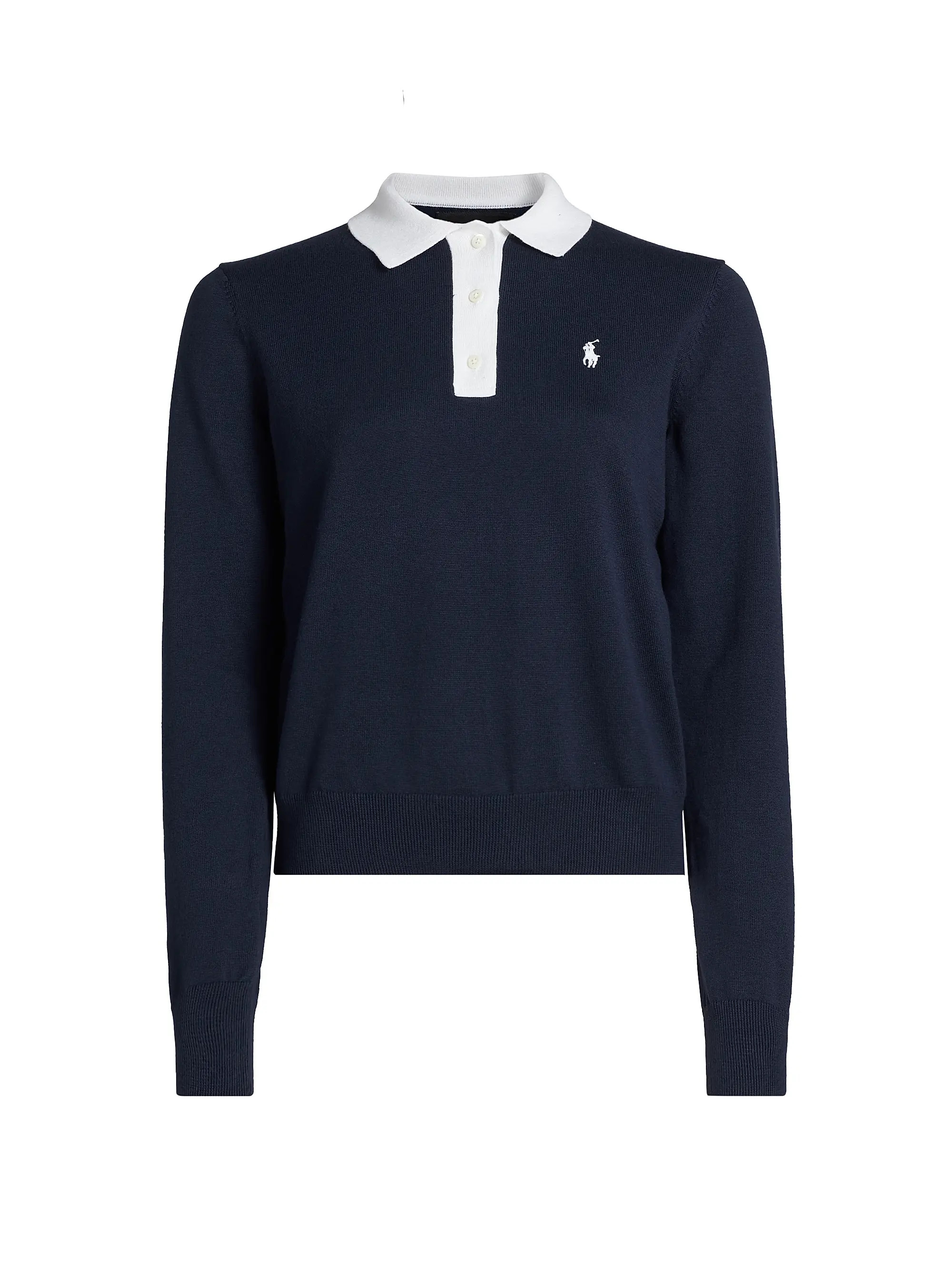 Pony Polo Collar Cotton-Blend Sweater | Saks Fifth Avenue