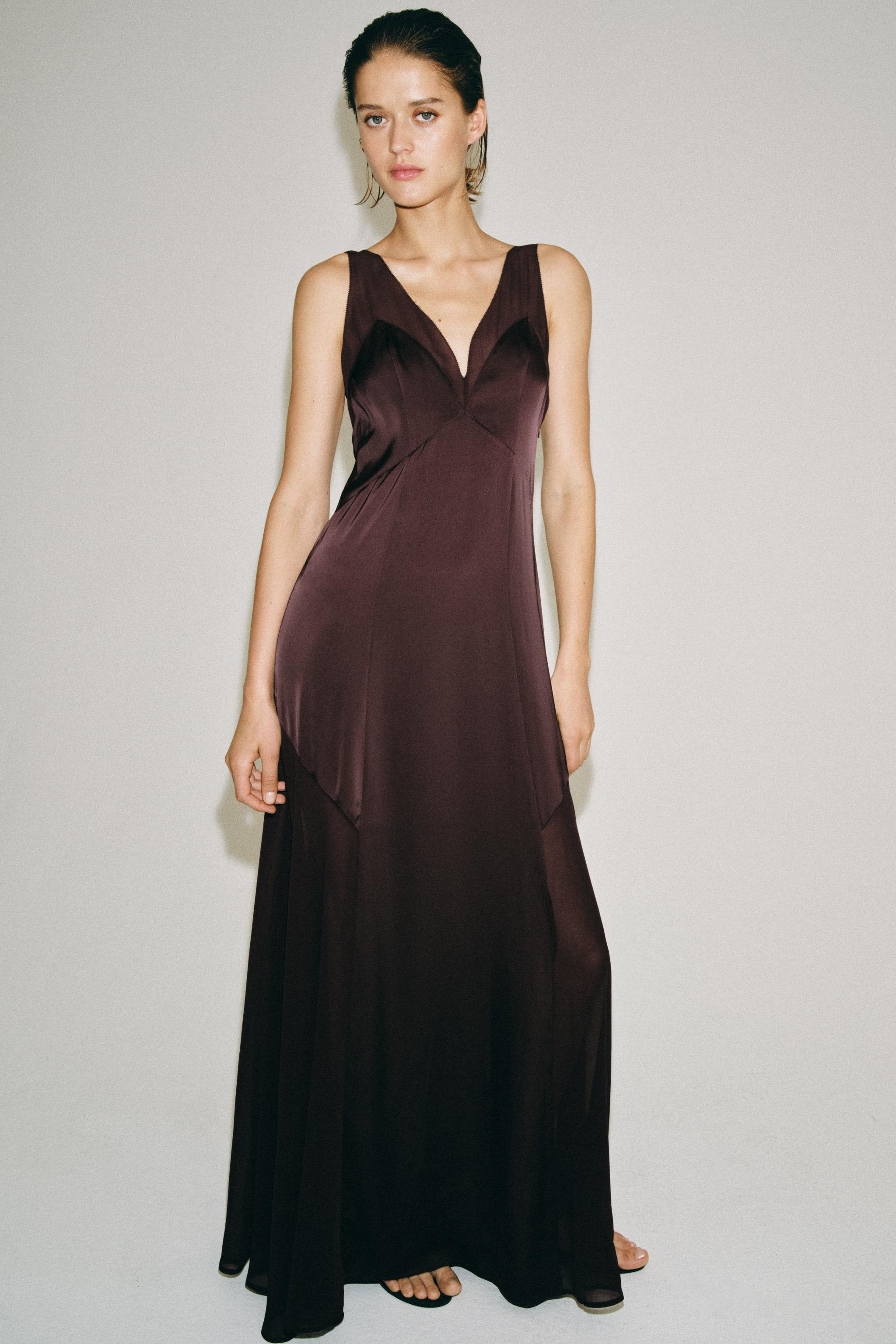 ZW COLLECTION SATIN LONG DRESS | Zara UK