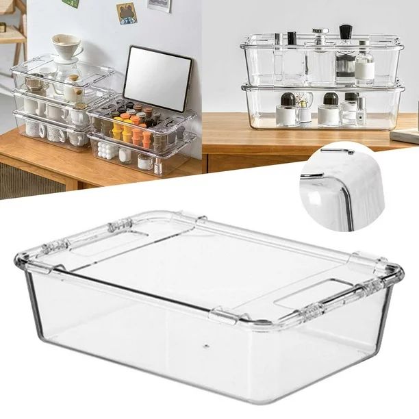 Beauty Makeup Organizer Compartments Acrylic Cosmetic Storage Jewelry Display Boxes Clear Drawer ... | Walmart (US)