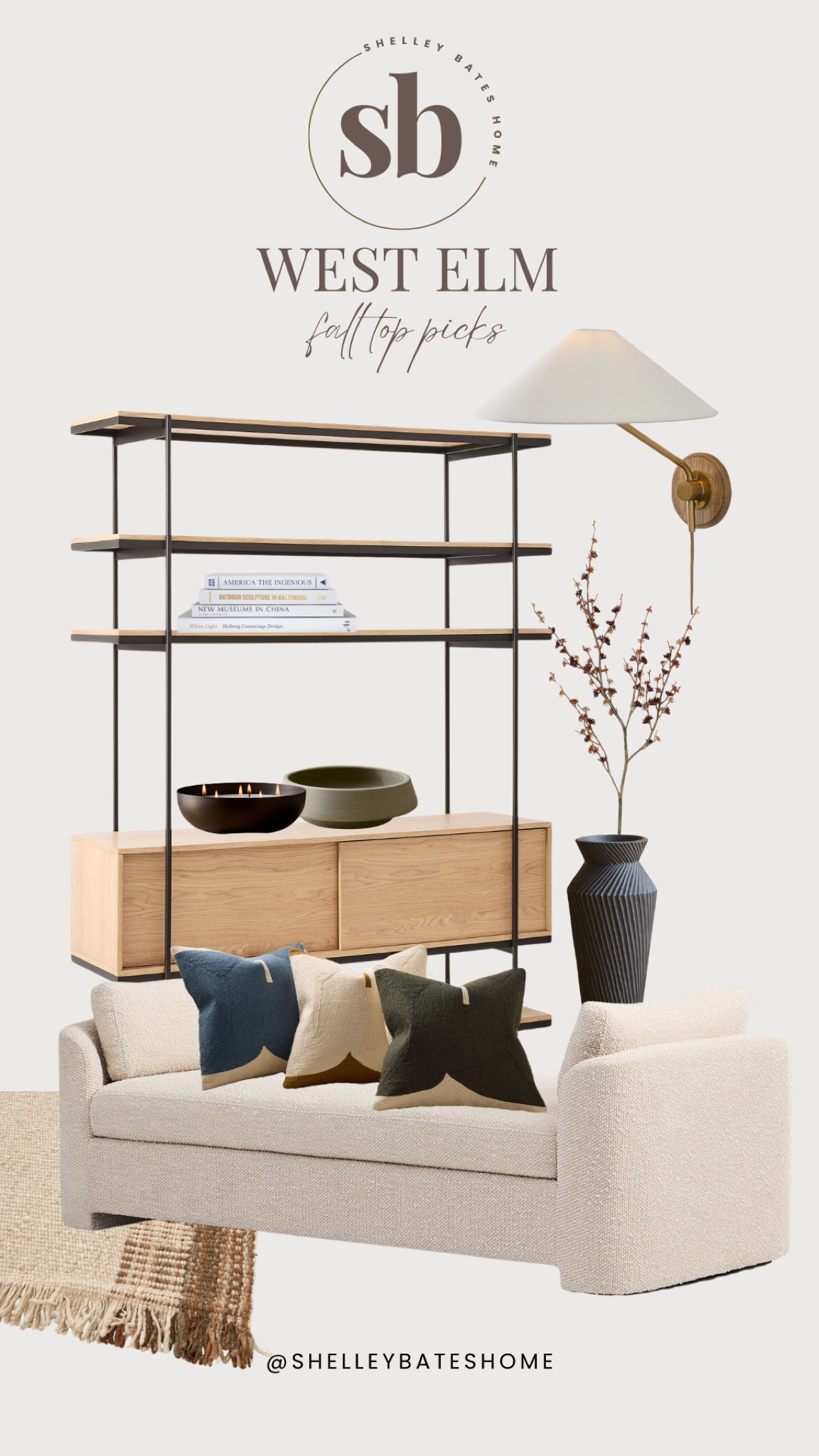 West Elm Fall top picks

sitting area inspo, living room storage, shelving, decorative bowls, modern decorative books, sofa day bed, throw pillows, floor vase, floral stem, light wall sconce, floor rug 

#LTKHome