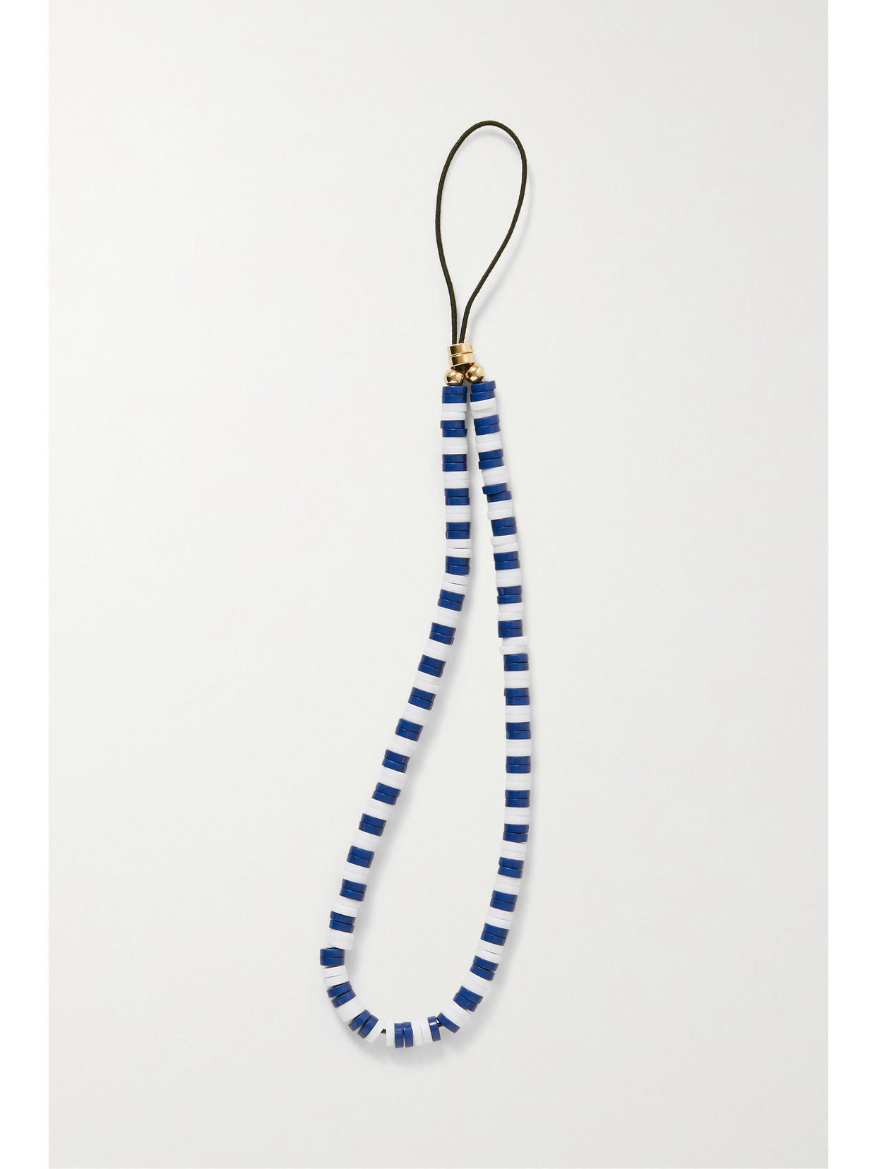 Roxanne Assoulin - Summer Stripe Gold-tone Beaded Phone Charm - Blue | NET-A-PORTER (US)