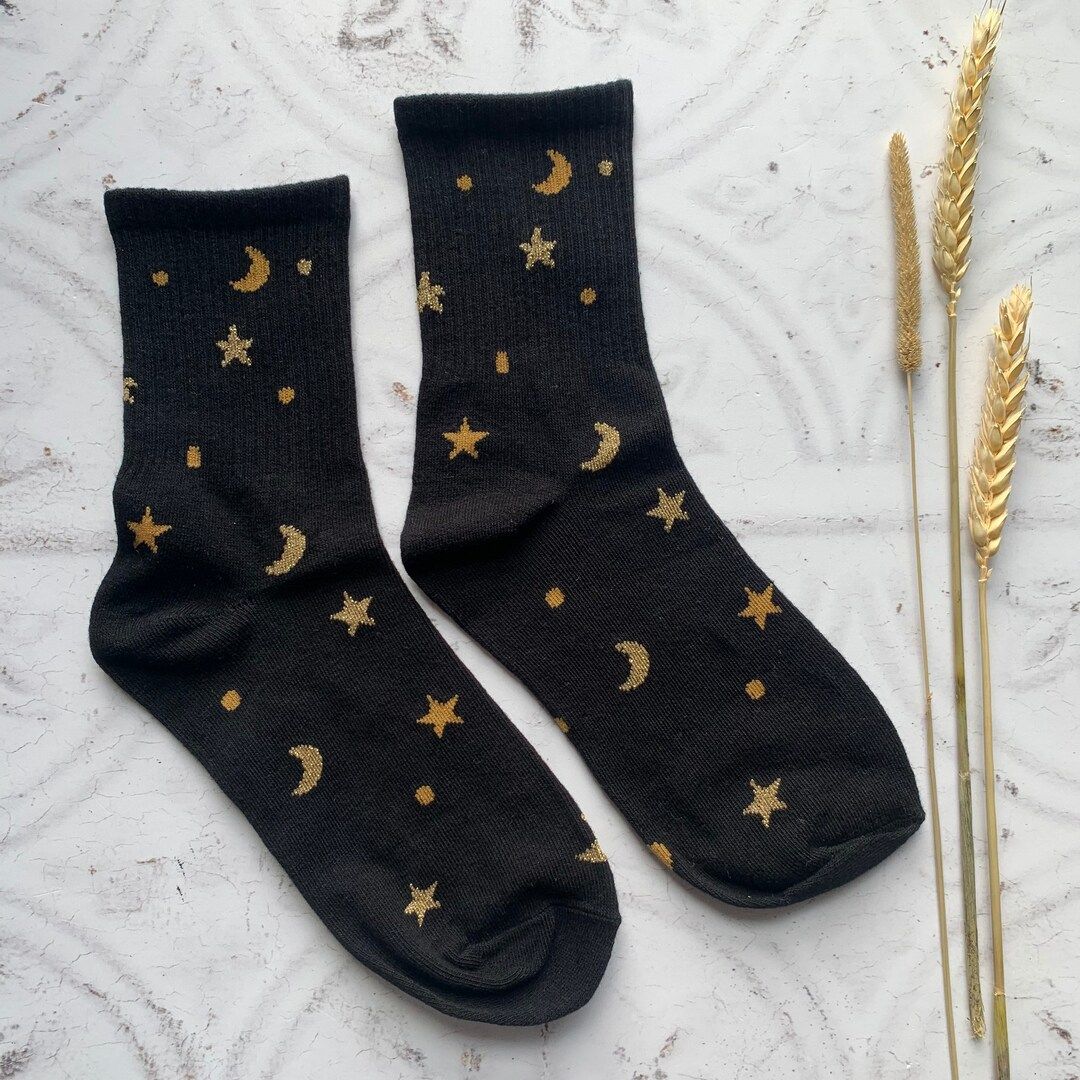 Moon Socks / Celestial Socks / Cute Socks / Gift for Her | Etsy (US)