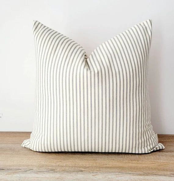 Modern Striped Pillow Cover off White and Grey Stripes - Etsy | Etsy (US)