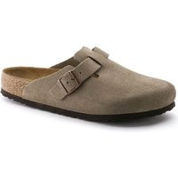 Birkenstock Boston Soft Footbed Suede Leather Clogs for Men in Taupe | Glik's