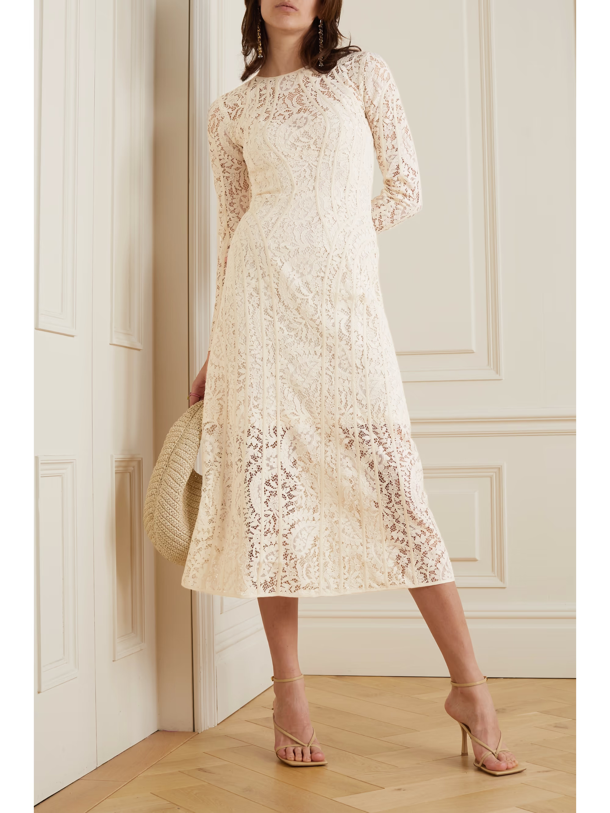 Devi cotton-blend guipure lace midi dress | NET-A-PORTER (UK & EU)