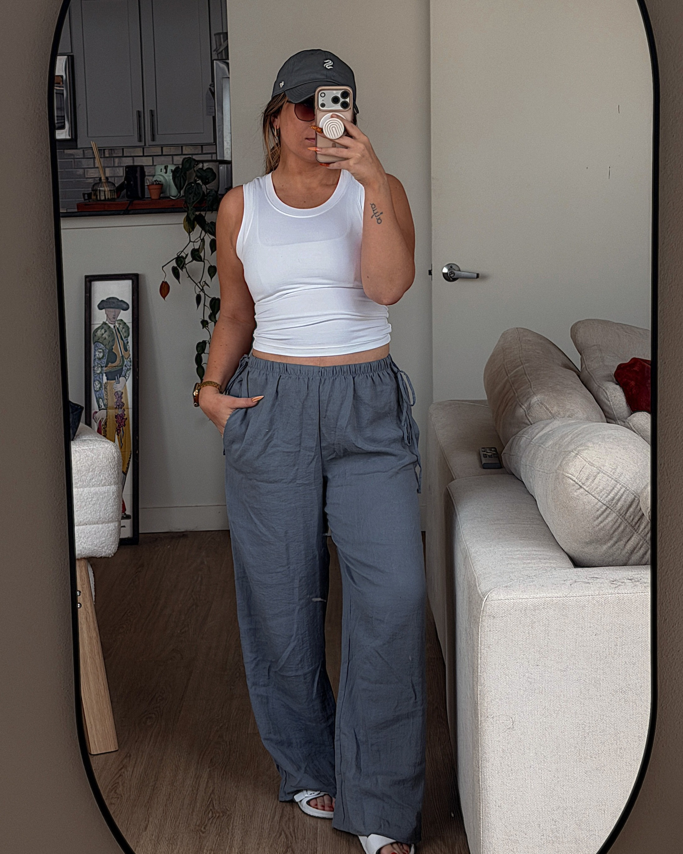 tank & sandals - target
bralette - dynamite (old)
pants - zara (old)
sunnies - quay
hat - 47 

 #LTKdayinmylife #LTKootd #LTKSeasonal