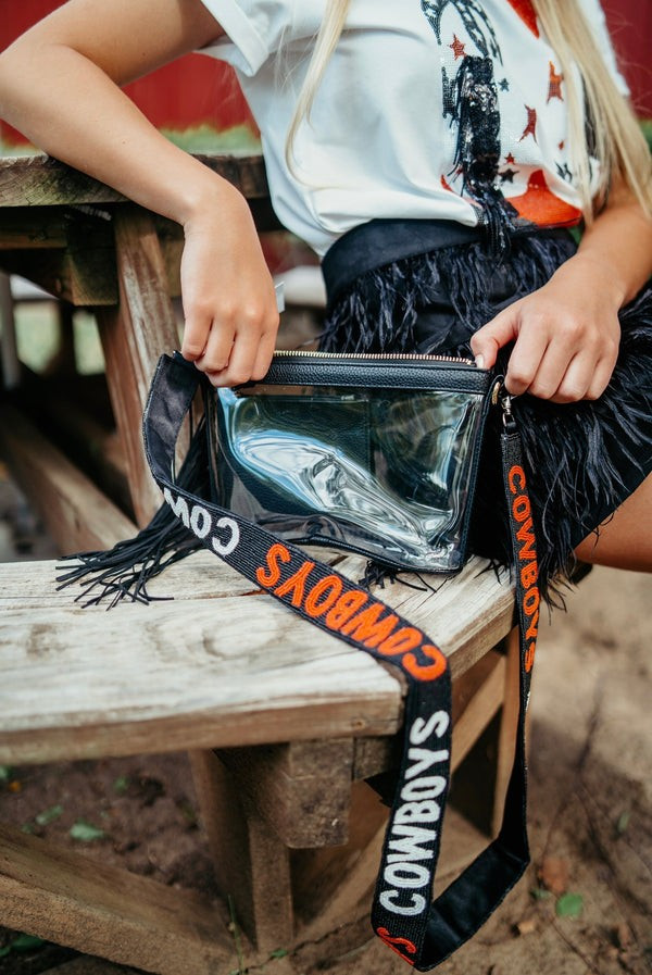 Collegiate Beaded Strap - Oklahoma State University | Pink Creek