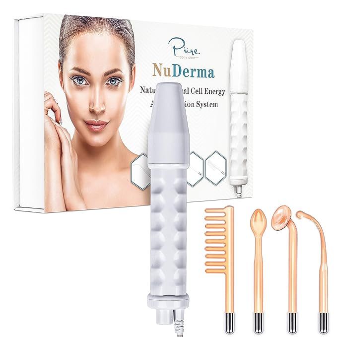 NuDerma Portable Handheld High Frequency Skin Therapy Wand Machine w/Neon – Anti-Aging - Skin T... | Amazon (US)