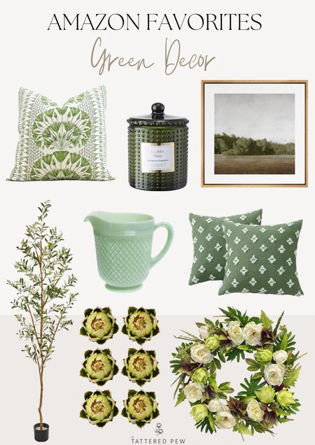 Some gorgeous green home decor finds from Amazon!

Green decor, jadeite pitcher, jadeite dish ware, green pillow cases, green wall art, silk olive tree, green spring florals, green floral wreath, faux green artichokes  

#LTKstyletip #LTKhome #LTKFind