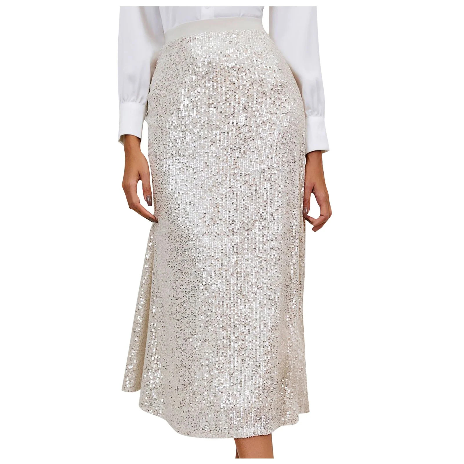 Ediodpoh Women's Long Maxi Sequin Skirt Wedding A Line Skirt Bridesmaid Skirt Womens Skirts Silve... | Walmart (US)