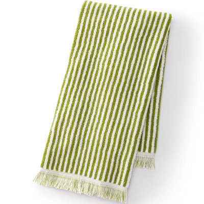 Lands' End Cotton Yarn-dyed Stripe Hand Towel - Hand Towel - Vintage Lime Green Stripe | Target