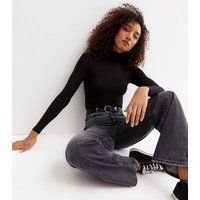 Black Roll Neck Long Sleeve Bodysuit New Look | New Look (UK)