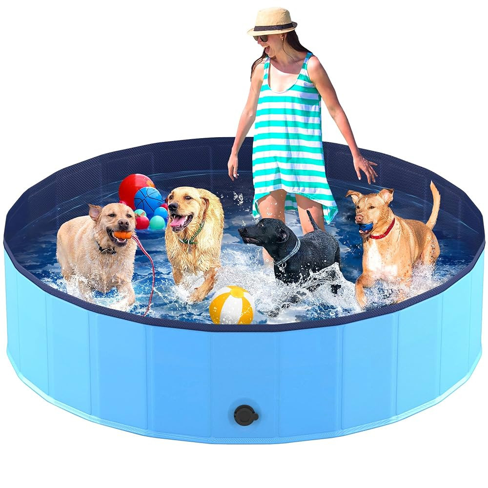 Niubya Foldable Dog Pool, Collapsible Hard Plastic Dog Swimming Pool, Portable Bath Tub for Pets ... | Amazon (US)