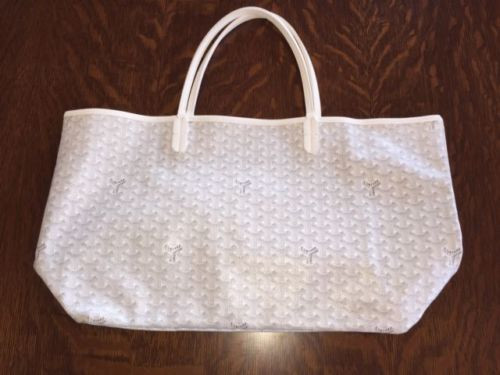 Authentic GOYARD Saint Louis PM Shoulder Tote Bag White PVC Leather VTG BT | eBay | eBay US