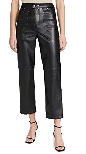 [BLANKNYC] womens Luxury Clothing Ribcage Straight Leg Vegan Leather Pants, the Baxter Pants, Track Record, 28 US | Amazon (US)