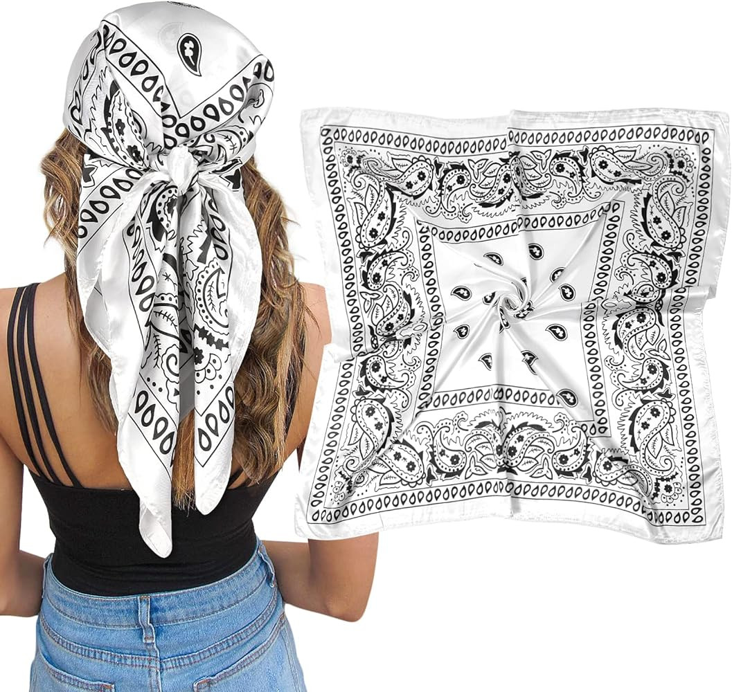 AWAYTR Satin Silk Scarf, Large Hair Bandana | Amazon (US)