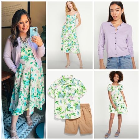Old navy sale! 50% off dresses! I’m wearing size large, petite, in both the dress and cardigan. Dress is bump friendly, and has pockets! Also coordinates with family matching for family Easter outfits! 

#LTKsalealert #LTKSpringSale #LTKfamily