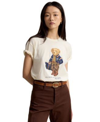 Polo Ralph Lauren Women's Polo Bear Cotton Jersey T-Shirt - Warm White | Macy's