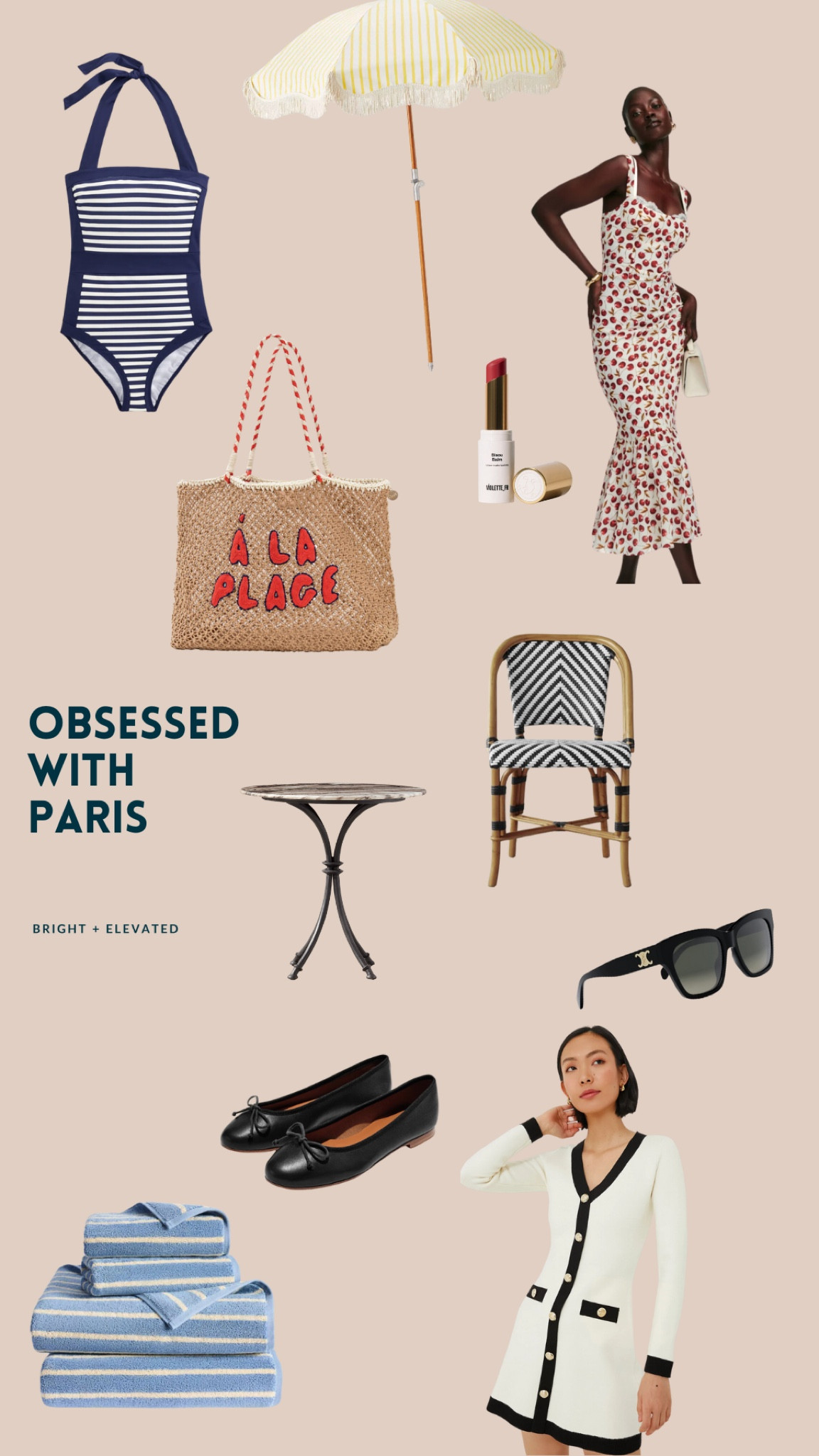 Vacation, resort wear, once piece swimsuit, Oaris, Clare V., tote, bistro chair, bistro table, beach umbrella, Celine, sunglasses, Reformation, midi dress, Margaux, ballet flats, lipstick, bath towels

#LTKGiftGuide #LTKstyletip #LTKtravel